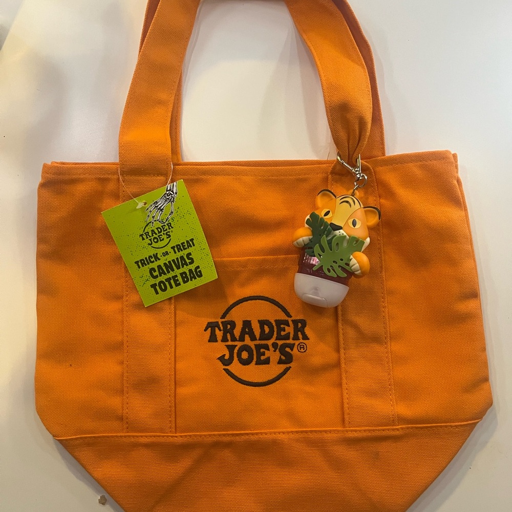 Trader Joe's Orange Canvas Tote Bag